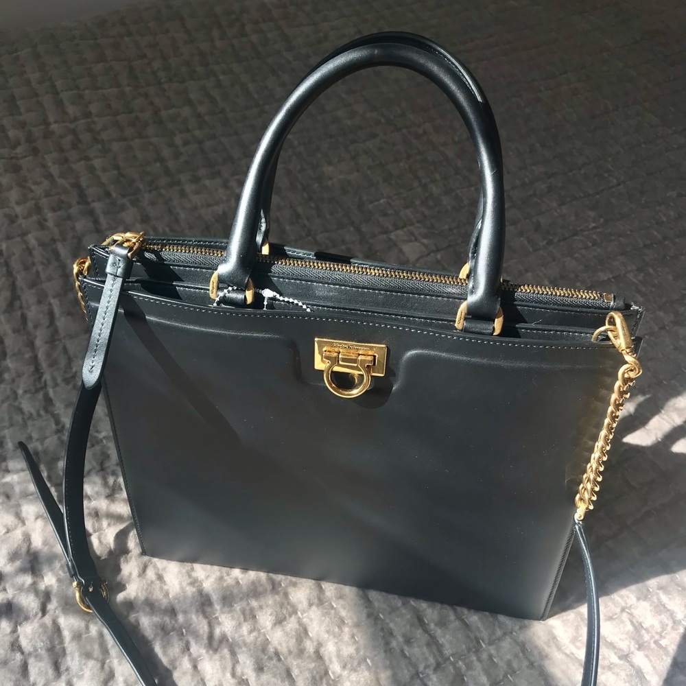 NWT Salvatore Ferragamo Trifilio Top Handle Medium Bag